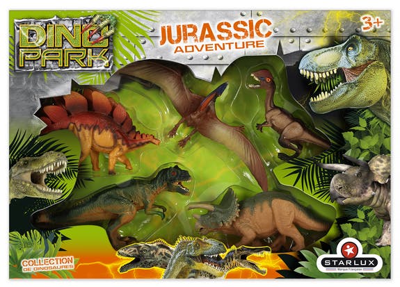 Cutie 5 figurine dinozauri- figurine Stegozaur, Pteranodon, Oviraptor, Triceratops, T-Rex- STARLUX