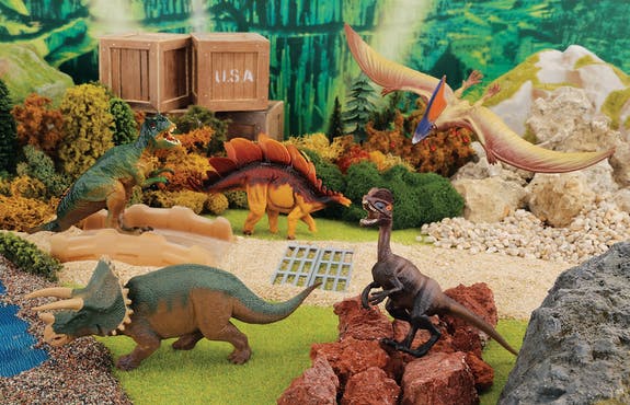 Cutie 5 figurine dinozauri- figurine Stegozaur, Pteranodon, Oviraptor, Triceratops, T-Rex- STARLUX