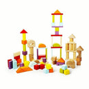 Jucarie din Lemn: Kit 80 de Piese de Constructie - copilaresti.ro