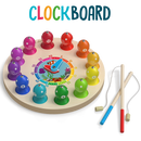 Tabla Invata Ceasul - Max and Lea - ceas de lemn copii - joc de pescuit magnetic