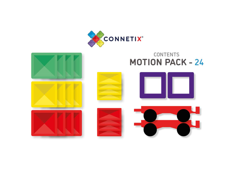 Set Magnetic Connetix - Set constructie magnetic masini Motion PACK Connetix - 24 de piese magnetice
