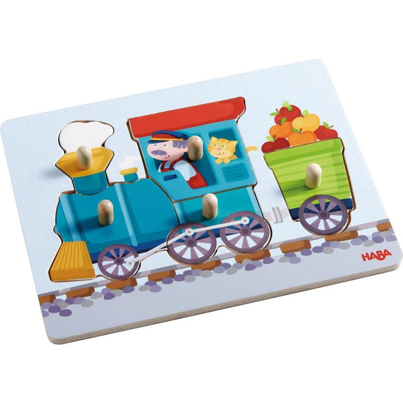 Puzzle cu buton Tren - copilaresti.ro