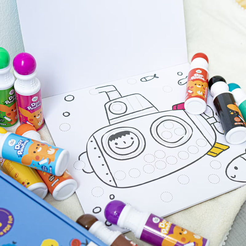 Carioci Dot painting - carioci cu buline - creeaza cu buline - activitati creative copii 3 ani