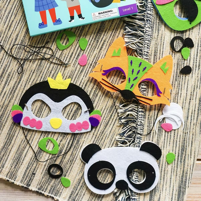 Kit DIY Copii - Creeaza si decoreaza masti pentru copii - Petrecere in padure