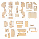 Jucarie STEM - Set DIY copii - Utilaje din lemn - Camion cu baterie solara