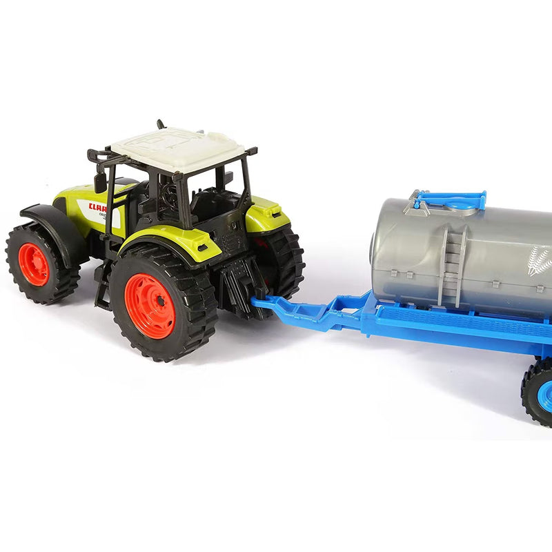 Tractor de jucarie si remorca STARLUX - macheta tractor CLAAS - model cisterna lapte