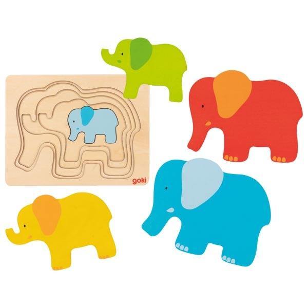 Puzzle straturi Elefant GOKI - copilaresti.ro