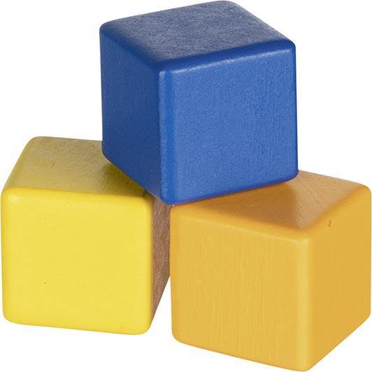 Carucior de tras cu set de cuburi colorate GOKI - copilaresti.ro