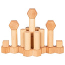 Cuburi de construit lemn lacuite cu ulei de nuca GOKI - copilaresti.ro