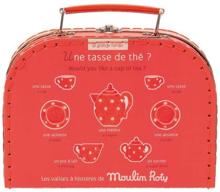 Set joaca valiza cu set de ceai ceramica Moulin Roty
