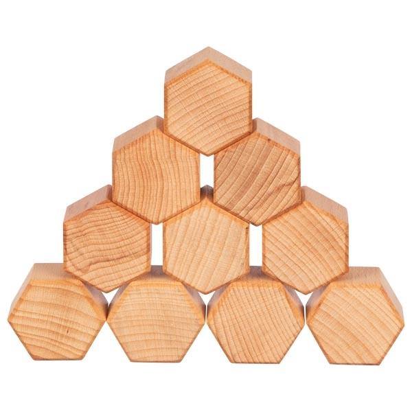 Cuburi de construit lemn lacuite cu ulei de nuca GOKI - copilaresti.ro