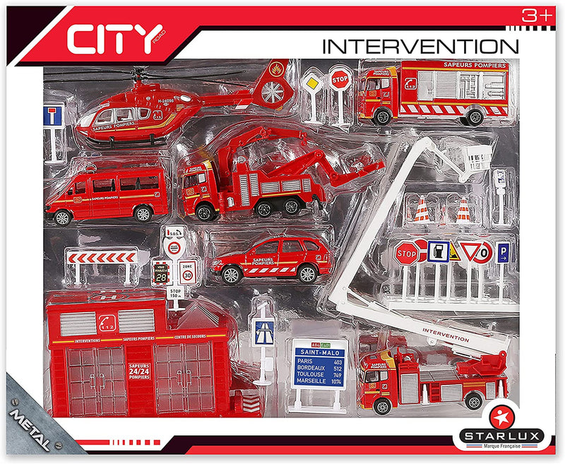 STARLUX City - Set masini de interventie - Pompieri - set masinute die cast - set de joaca pompieri