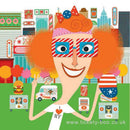 Joc creativ abtibilduri creeaza portrete Djeco - Joc cu stickere Djeco