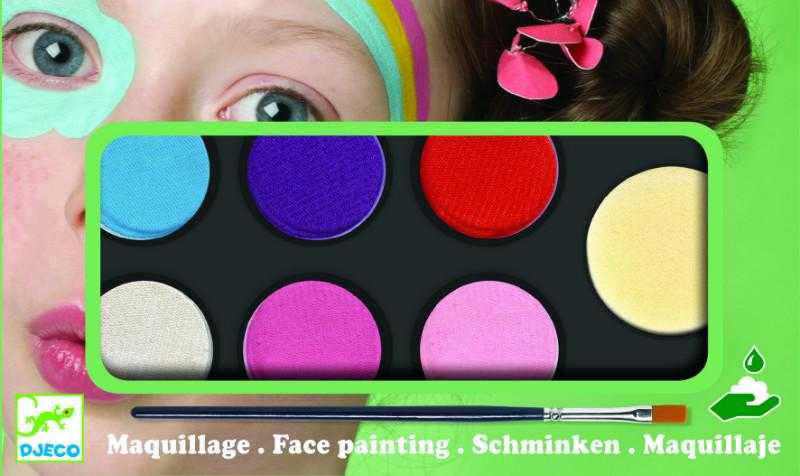 Culori make-up copii non alergice Djeco, pastel -pictura fata copii