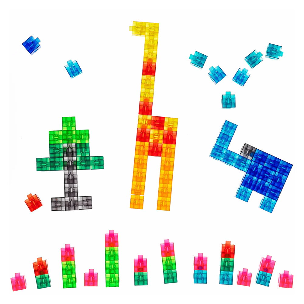 Translucent Linking Rings Linking Cubes, 100 Cuburi Translucide Interconectabile
