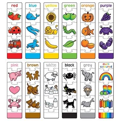 Joc Educativ - Puzzle In Limba Engleza Invata Culorile Prin Asociere Colour Match