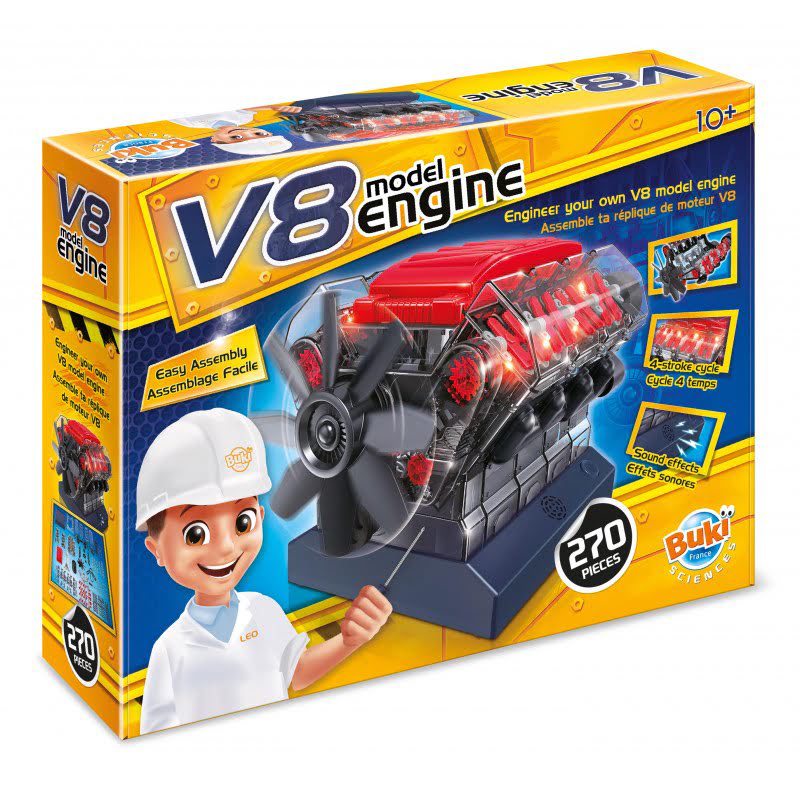 Motor V8 BUKI France - set de joaca pentru copii -  invata despre motorul masinii