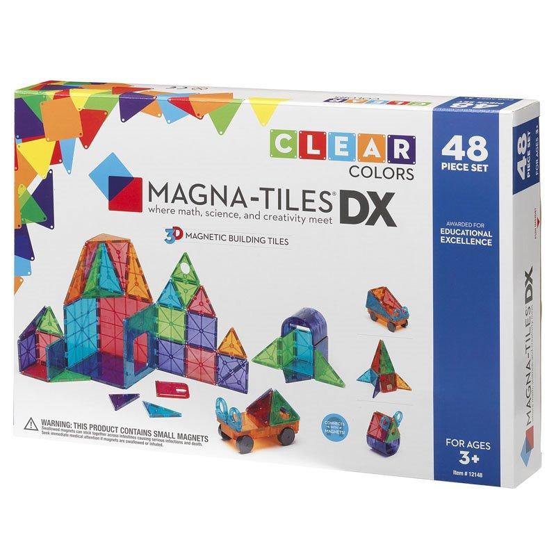 Magna-Tiles Clear Colors set magnetic 48 piese - copilaresti.ro