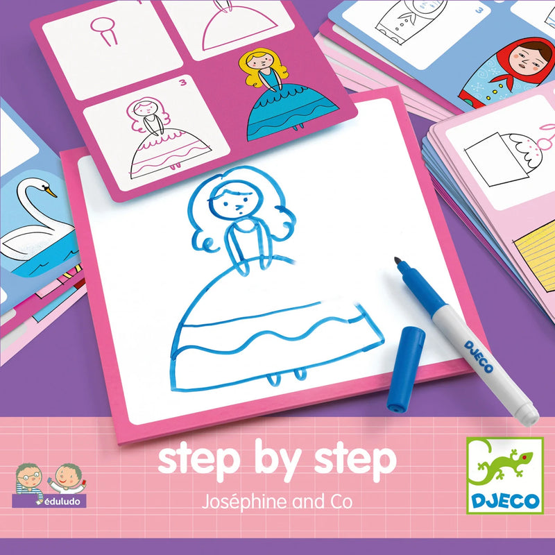 Deseneaza pas cu pas pentru fete - Djeco - invata sa desenezi