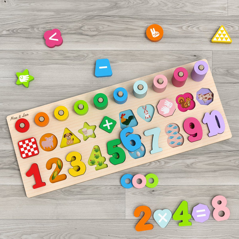 Joc de lemn - invata sa numeri - Max and Lea Playboard - articol Montessori