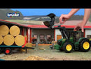 Masinuta Bruder Tractor John Deere 7930 cu remorca si incarcator frontal