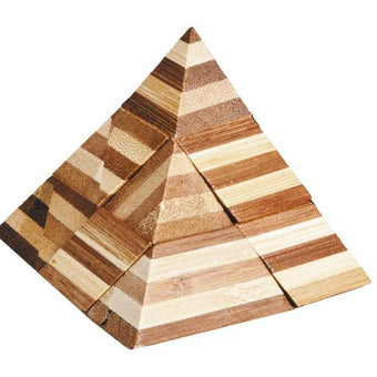 Joc Logic Iq Din Lemn Bambus 3D Pyramid