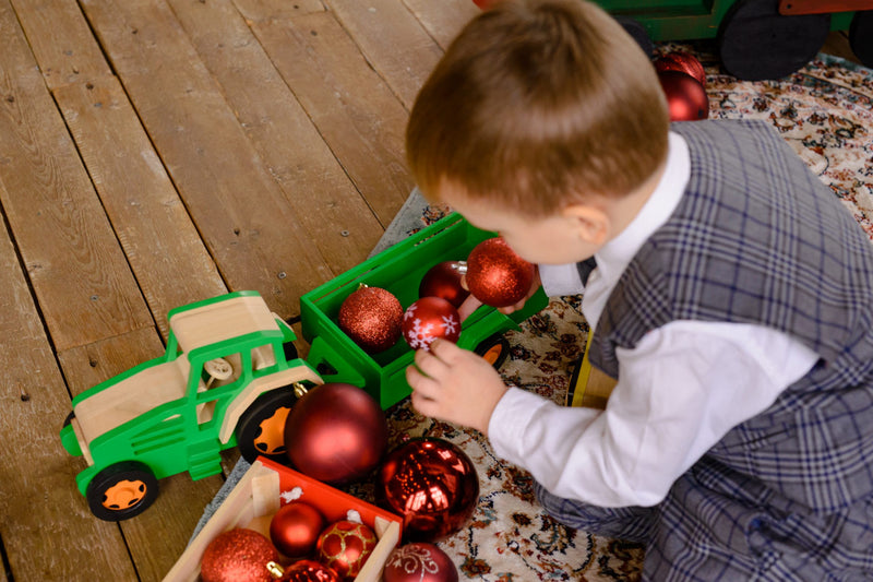 Jucarii Montessori Tractor Cu Remorca, Marc Toys