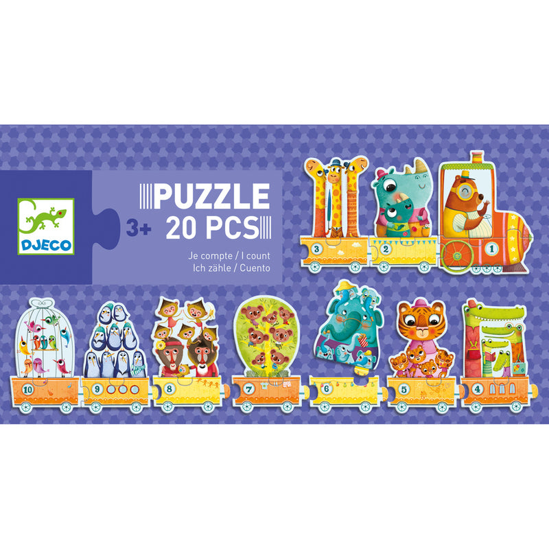 Puzzle Djeco Trenuletul Cu Animale Numarate