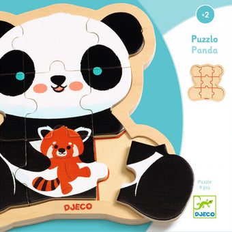 Puzzle Lemn Ursuletul Panda, Djeco