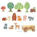 Set Cu Piese Din Lemn Animale De Padure, Orange Tree Toys