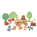 Set Cu Piese Din Lemn Animale De Padure, Orange Tree Toys