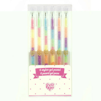 Set fluo roll-gel Djeco, 6 culori combinate Djeco - accesorii desenat DJECO - papetarie Djeco